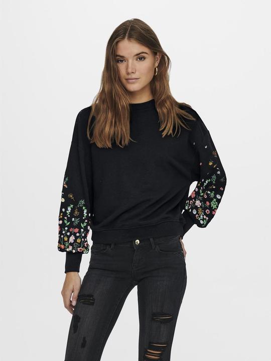 Produktbild Only Normal geschnitten Rundhals Gerippte Ärmelbündchen Tief angesetzte Schulter Sweatshirt Sweatshirt (S)