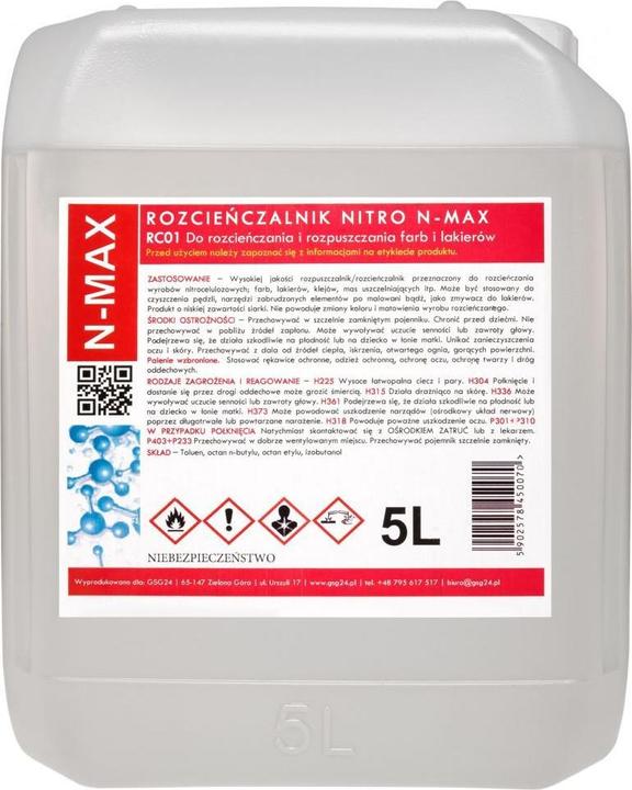 Gsg24 NITRO RC-01 N-MAX 5L thinner solvent (5000 g, 5000 ml)