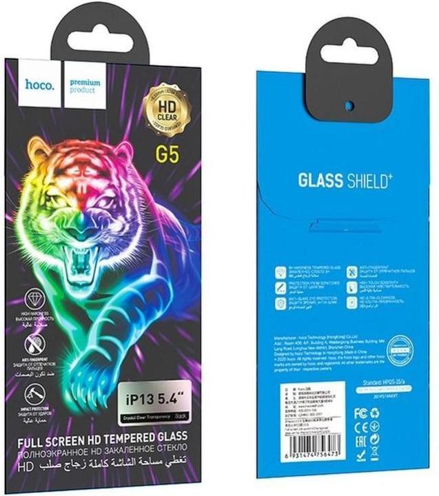 Image du produit Hoco G5 Verre blindé 9H - iPhone 13 Mini - Verre de protection d'écran premium (1 pièce(s), Apple iPhone 13 mini)
