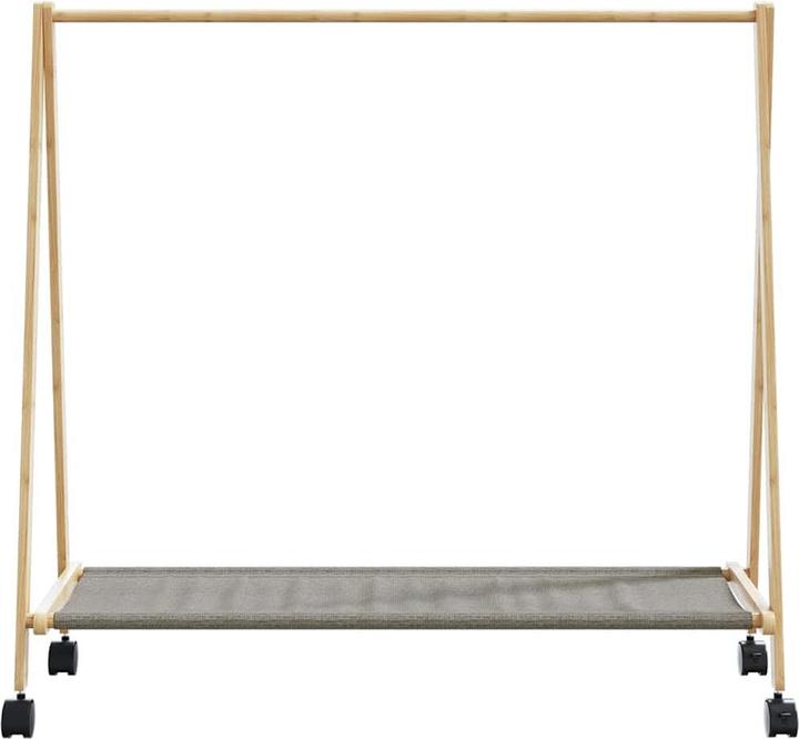 Actual product image VidaXL Clothes rack with shelves and castors 106x34x106.5 cm bamboo
