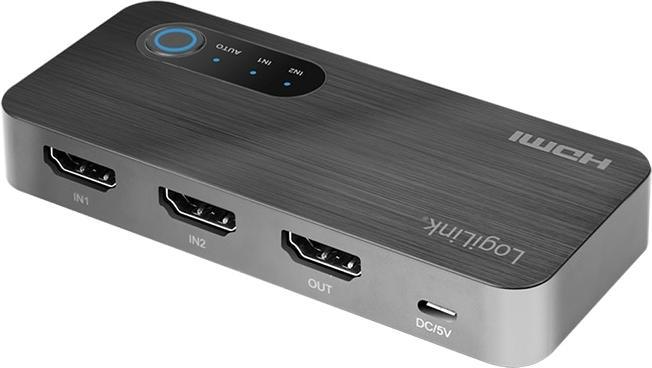 Image du produit LogiLink Commutateur HDMI, 2x1 port, 8K/60 Hz, HDCP, HDR, VRR, CEC