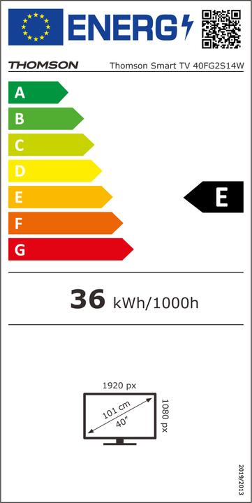 Etichetta energetica Thomson 40FG2S14W Google TV 40 pollici FullHD (40", LED, Full HD)