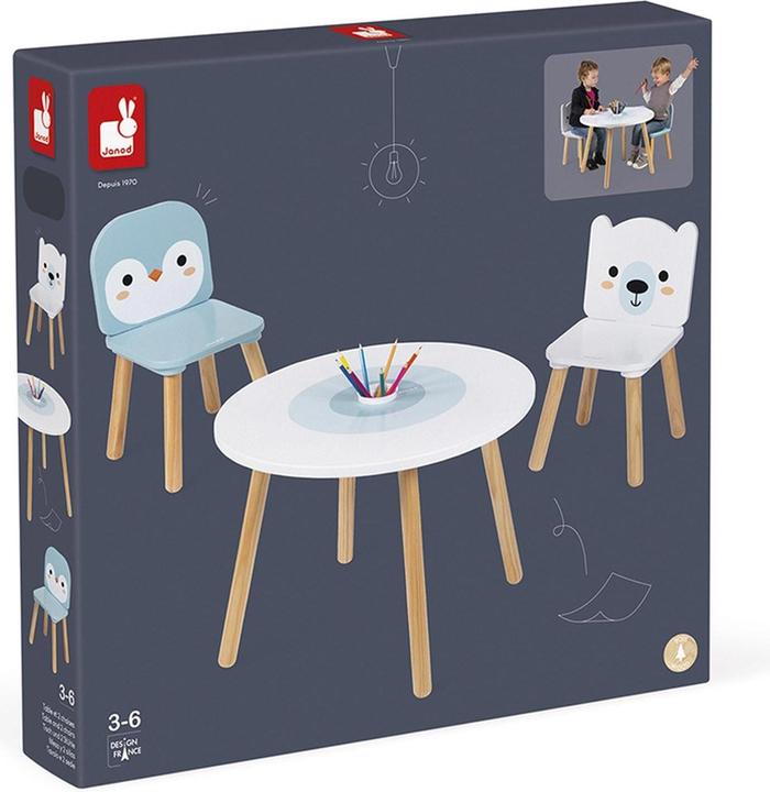 Image du produit Janod Table et 2 chaises Polar (Groupe de sièges pour enfants)