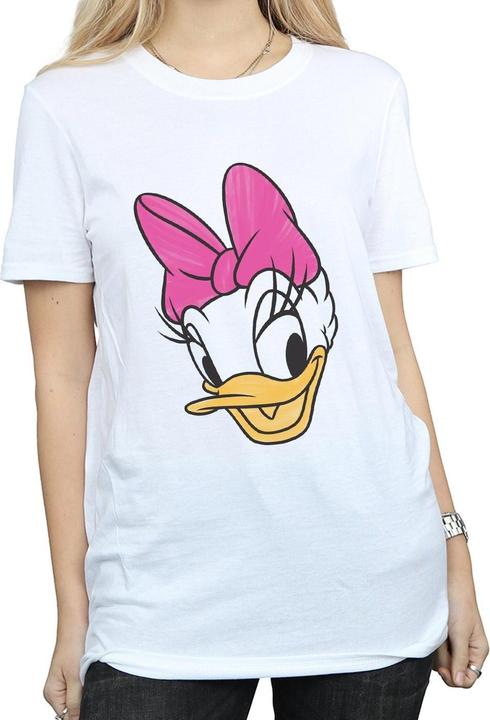 Actual product image Disney Womens/Ladies Daisy Duck Head Painted Cotton Boyfriend T-Shirt (L)