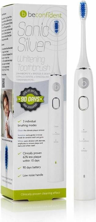 Beconfident Spazzolino elettrico sbiancante SONIC SILVER #bianco/argento (Spazzolino sonico)