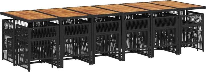 Image du produit VidaXL 17 pcs. Salon de jardin avec coussins Poly Rattan noir (330 cm)