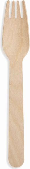 Huhtamaki Cutlery forks, coated wood, 16 cm, bag with 100 pieces.