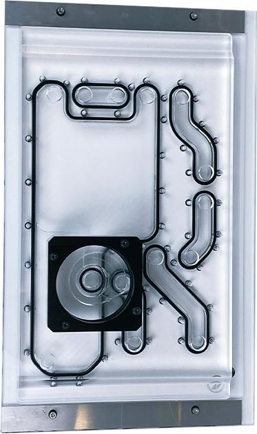 Actual product image Stealkey Customs Lian Li O11D Mini Front MK2 D5 Distroplate - Acrylic - White