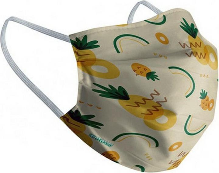 Produktbild TOP Wiederverwendbare Stoff-Hygienemaske 10-12 Jahre Ananas (90 x)