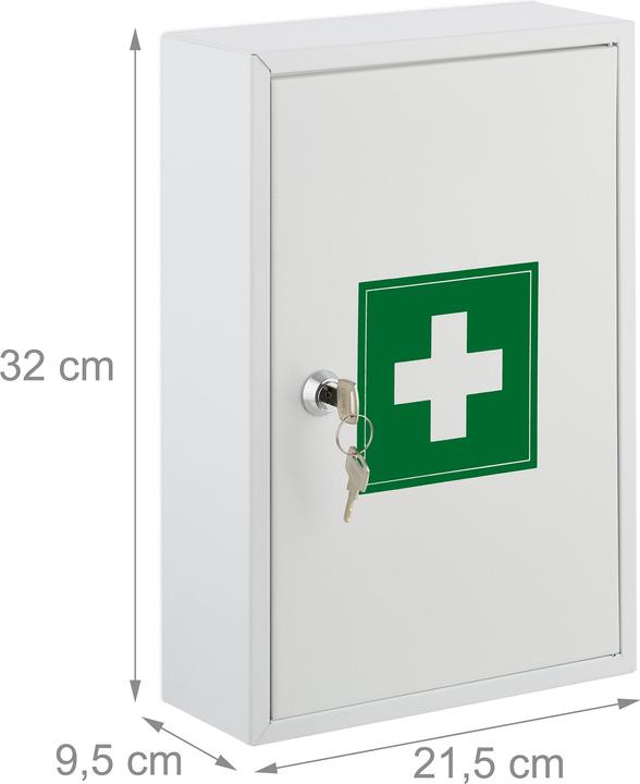 Immagine prodotto Relaxdays Armadietto dei medicinali (21,5 x 9,5 x 32 cm)