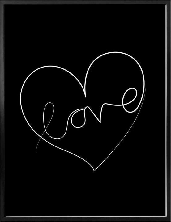 Actual product image Trenddeko Hariri - Love Lines - Black & White (24 x 30 cm)
