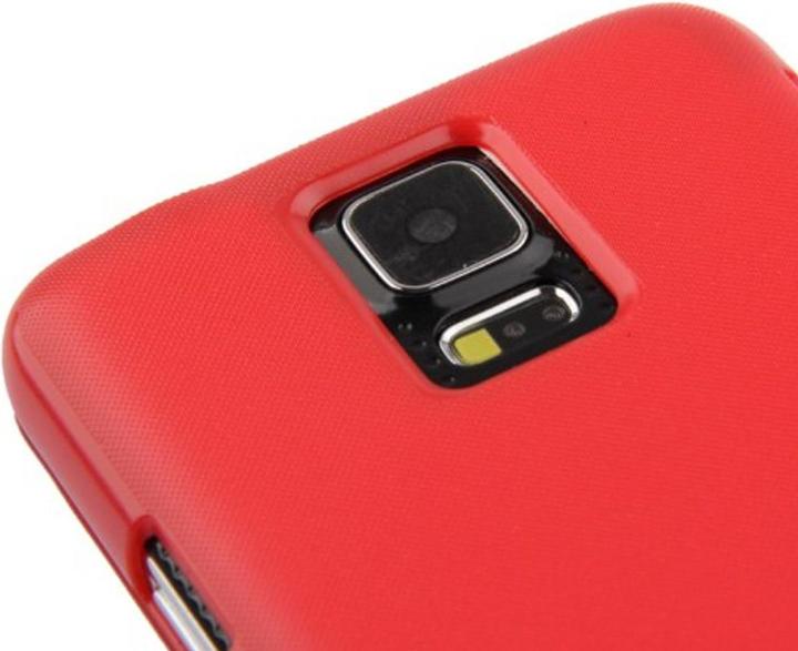 Produktbild König Design Handyhülle Tasche für Samsung Galaxy S5 / S5 Neo rot gebürstet (Samsung Galaxy S5, Samsung Galaxy S5 Neo)