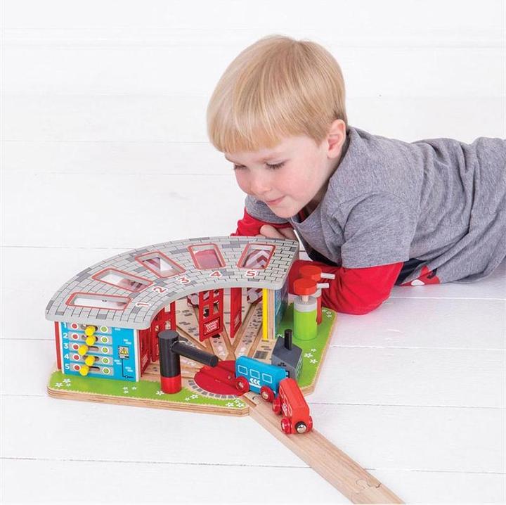 Produktbild Bigjigs Hölzerne Schienen Premium Überweisung für 5 Züge