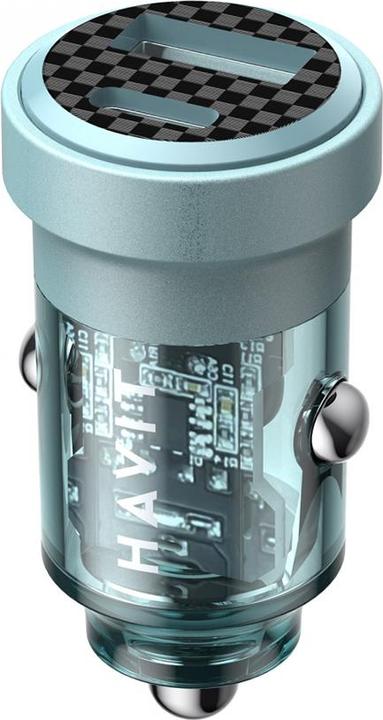 Havit - Car charger (CC2016) - Type-C, USB, PD30W, 3A - Blue