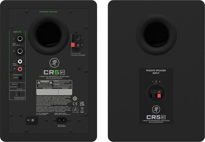 Immagine prodotto Mackie CR5 (coppia) Monitor da studio amplificati da 5,25" con controllo del tono e BT (Attivo, Coppia)