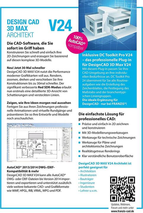 Actual product image Franzis DesignCAD 3D MAX V24 Architect (1 User, unlimited)
