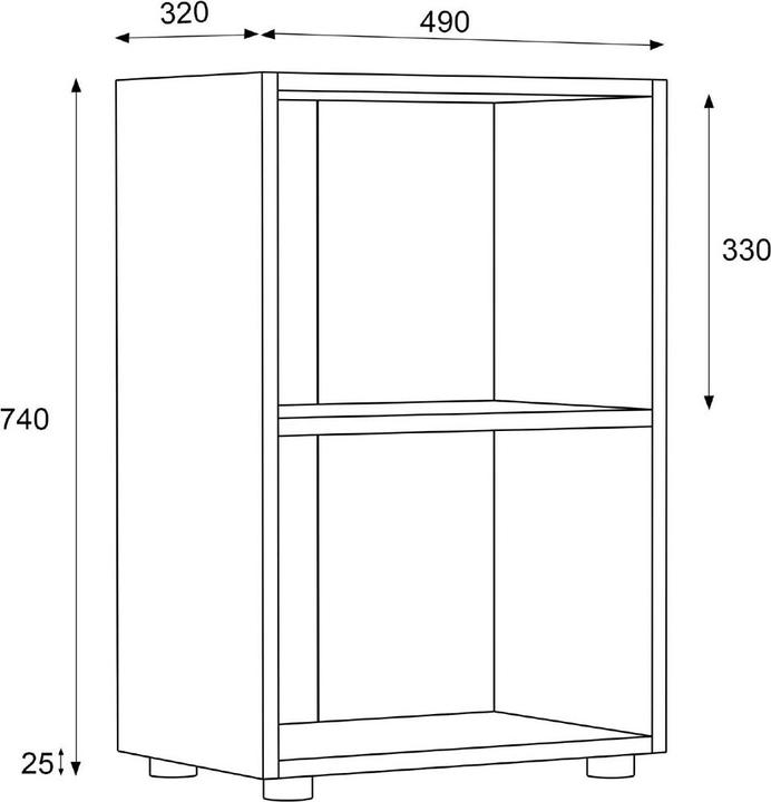 Produktbild VCM Holz Büro Stand Regal Bücher Ordner Aktenregal Ordnerregal Bücherregal Ulas 2f (49 x 32 x 74 cm)