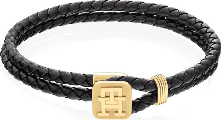 Immagine prodotto Tommy Hilfiger Bracciale con monogramma (19 cm, Cuoio, Acciaio inossidabile)