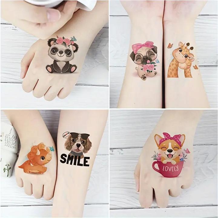 Produktbild The Toy Company 40 Stück Temporäre Tattoos für Kinder mit niedlichen Tiermotiven