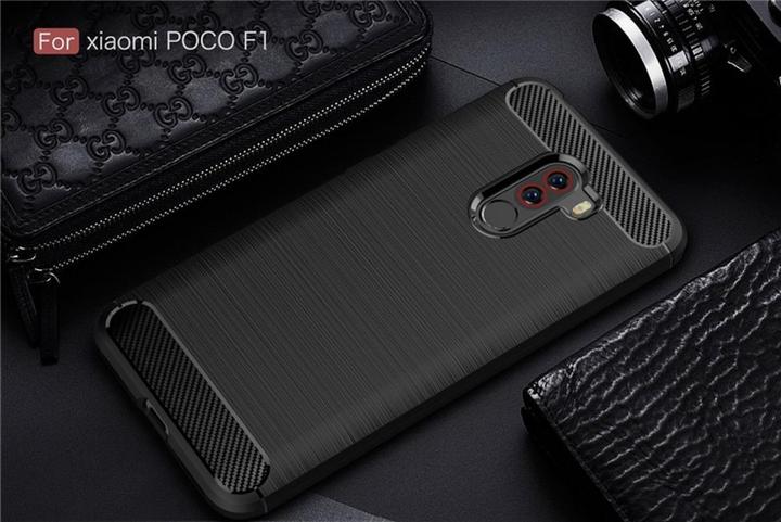 Actual product image Screenguard Xiaomi POCOPHONE F1 Cover Carbon Brushed Soft TPU (Xiaomi Pocophone F1)
