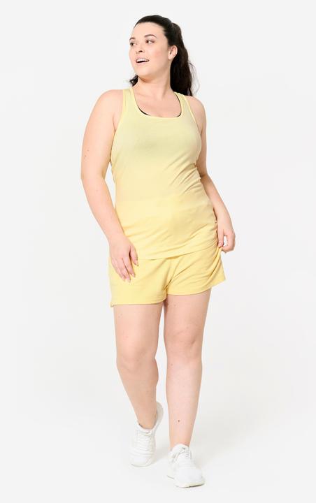 Image du produit Domyos Débardeur slim col rond fitness femme, jaune pastel (XS)