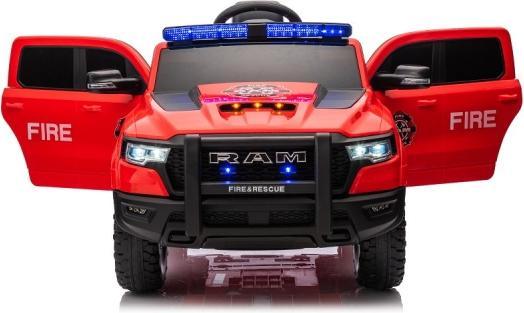 Produktbild Es-toys Kinderfahrzeug – Elektro Auto „Feuerwehr Dodge RAM“ 4 Motoren- 2,4Ghz Fernsteuerung, MP3 + Sir