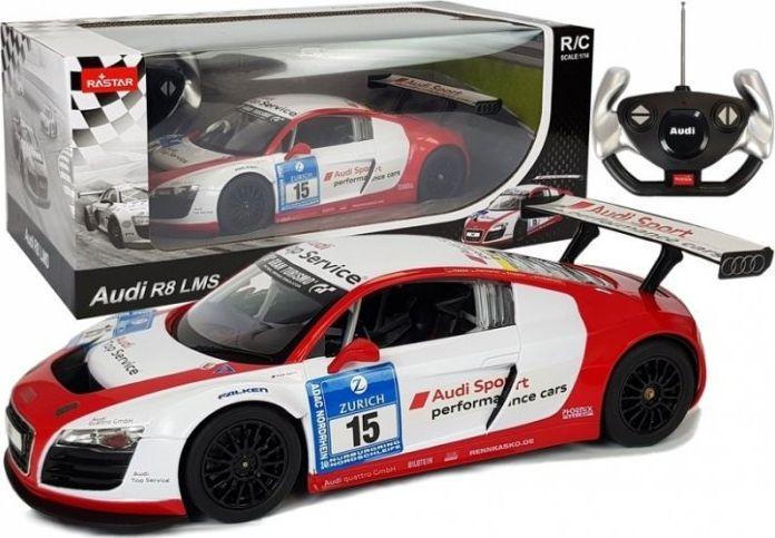 Rastar Car R/C Audi R8 LMS 1:14 white o-red