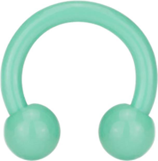 Image du produit Star Piercing Circular Barbell vert pastel avec boule (sans laiton, Acier chirurgical 316L)