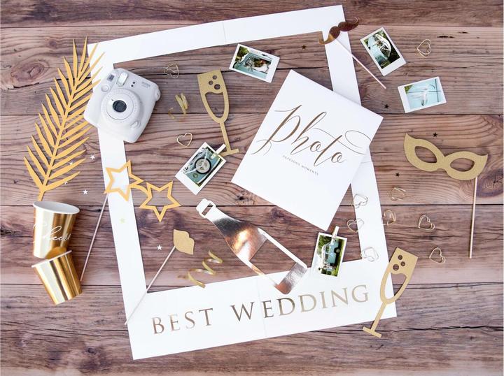 Actual product image Partydeco Photo album Precious moments 20 x 24.5 cm, White/Gold (20 x 24.5 cm)