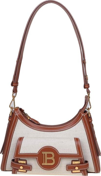 Produktbild Balmain b-buzz hobo bag in canvas and leather