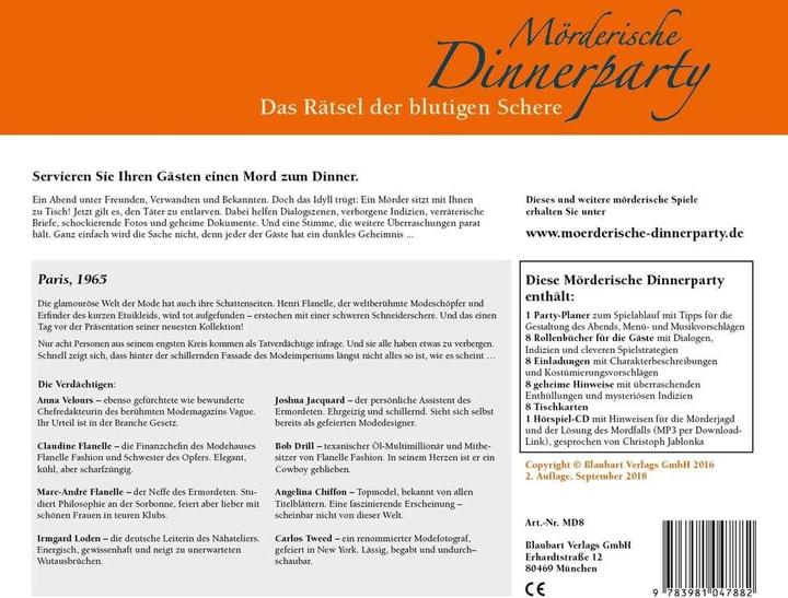 Produktbild Mörderische Dinnerparty Das Rätsel der blutigen Schere (Deutsch)