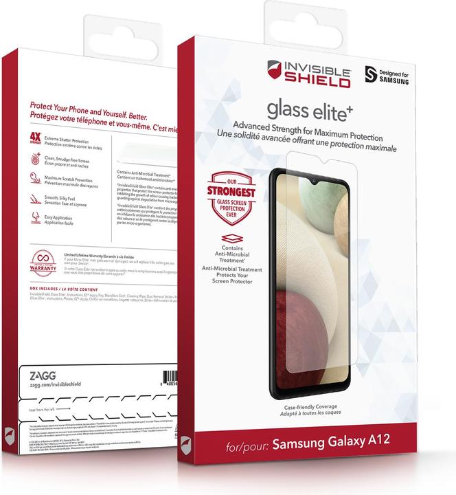 Actual product image Zagg InvisibleShield Glass Elite+ Samsung (e) (1 Piece, Samsung Galaxy A12)
