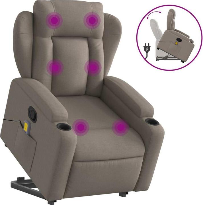 Actual product image VidaXL Massage chair with stand-up aid fabric