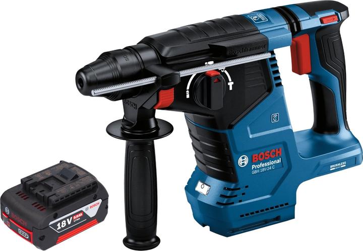 Produktbild Bosch Professional Bosch GBH 18V-24 C Professional Akku Bohrhammer 18 V 2,4 J Brushless SDS plus + 1x Akku 5,0 Ah - (Akkubetrieb)