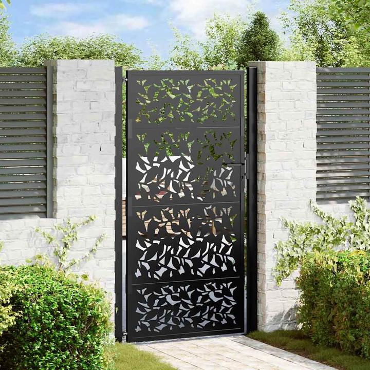 Immagine prodotto VidaXL Cancello da giardino nero 105x180 cm design ad ante in acciaio cancello per recinzione cancello da