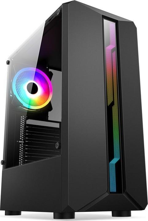 Actual product image 1st Cool SHARK 1 case, medium tower, AU, USB 3.0, without power source, RGB fan, transparent side panel