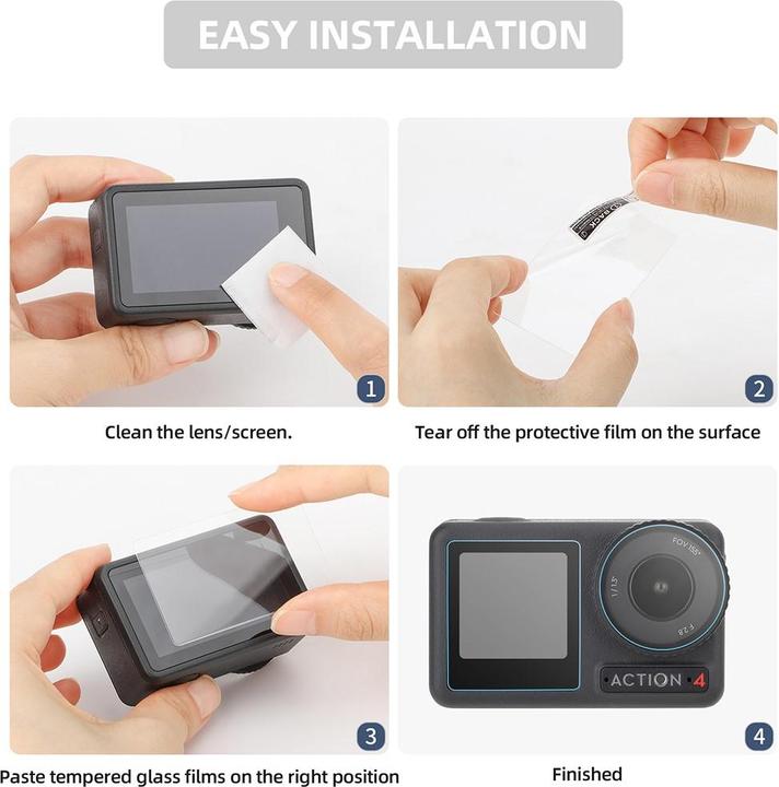 Actual product image Sunnylife 3 in 1 armoured glass set (Osmo Action 4)