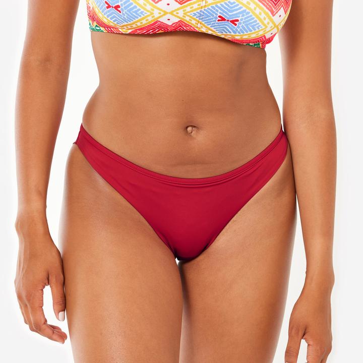 Olaian Bikini-Hose Damen Tanga Surfen Lulu rot (40, 42)