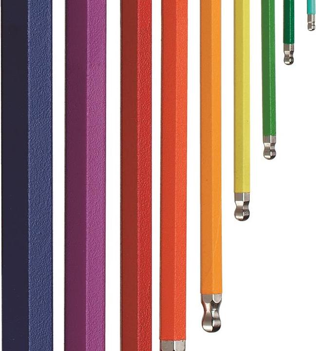 Produktbild PB Swiss Tools Stiftschlüsselsatz - PB Rainbow - lang - Kugelkopf