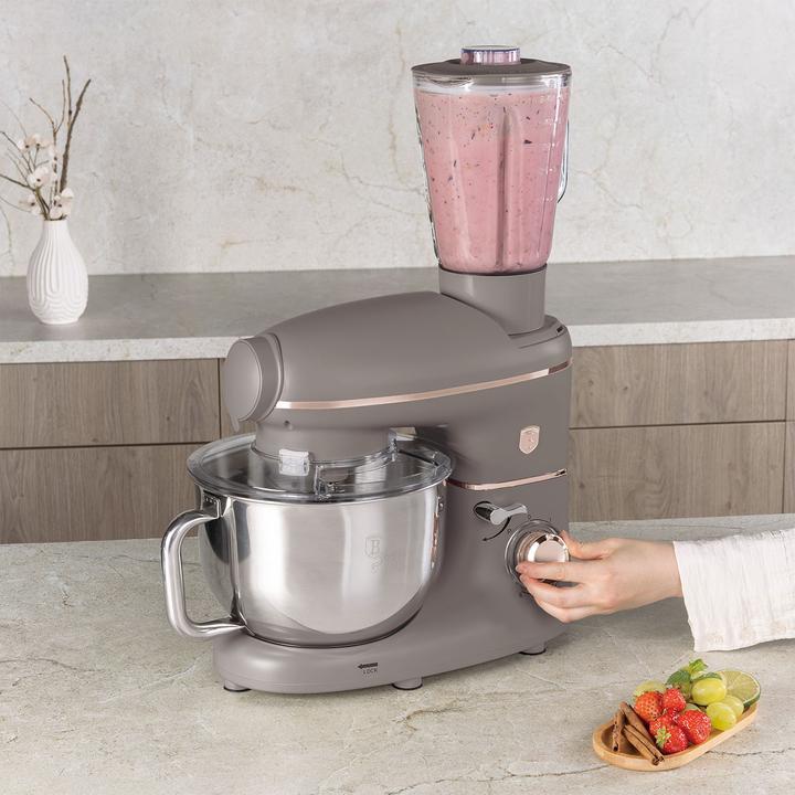 Image du produit BerlingerHaus Robot de cuisine design avec hachoir à viande & 3 accessoires pour pâtes, 1500W, taupe (1500 W)