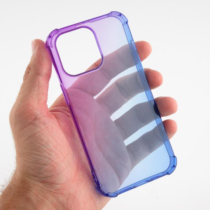 Image du produit PhoneLook Coque Bumper Rainbow Silicone anti-choc avec bords protégés violet (Apple iPhone 15 Pro)