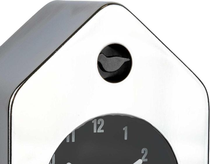 Actual product image Fisura MINI HOUSE ALARM CLOCK chrome