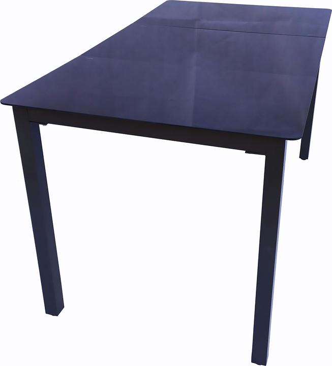 Produktbild VCM Alu Tisch Glas Esstisch Gartentisch Balkontisch Gartenmöbel Schwarzglas (180 cm)