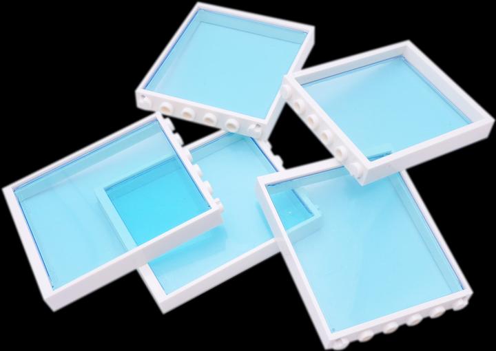 Actual product image LEGO 1x6x5 Fenster Weiss und transparent blaue Scheiben - NEU! Menge 5x