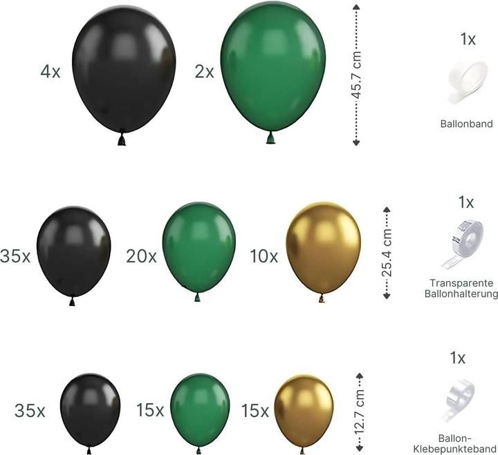 Immagine prodotto Hermex Set di 136 palloncini Ghirlanda di palloncini Palloncini per feste Arco di palloncini Palloncini