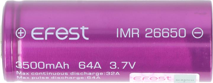 Actual product image Efest Battery Purple IMR26650 High Drain unprotected (1 pcs., 26650, 3500 mAh)