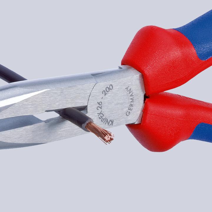 Immagine prodotto Knipex Pinza per meccanica - con becchi mezzotondi con tronchese (pinza a becchi di cicogna) 26 21 200 SB (200 mm)