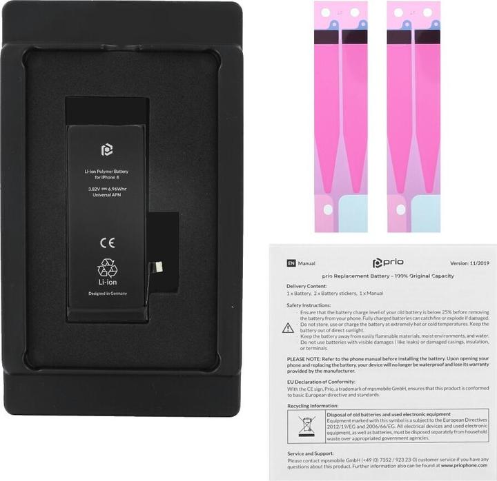 Image du produit prio Batterie pour Apple iPhone 8 (APN universel) (Batterie, iPhone 8)