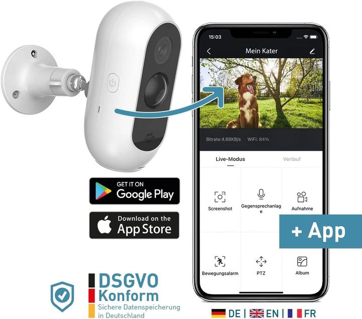 Image du produit PetTec 2er-Haustierkamera-Set mit Bewegungserkennung, Sprachfunktion & Nachtsicht