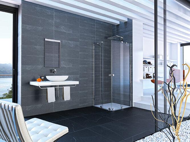 Hüppe Xtensa pure Gleittüreckeinstieg 2teilig (1/2), Breite:80cm, Anschlag links (211 cm, 102 cm, 11 cm)